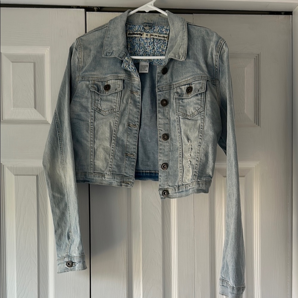 Dollhouse Blue Denim Jean Jacket Cropped Style